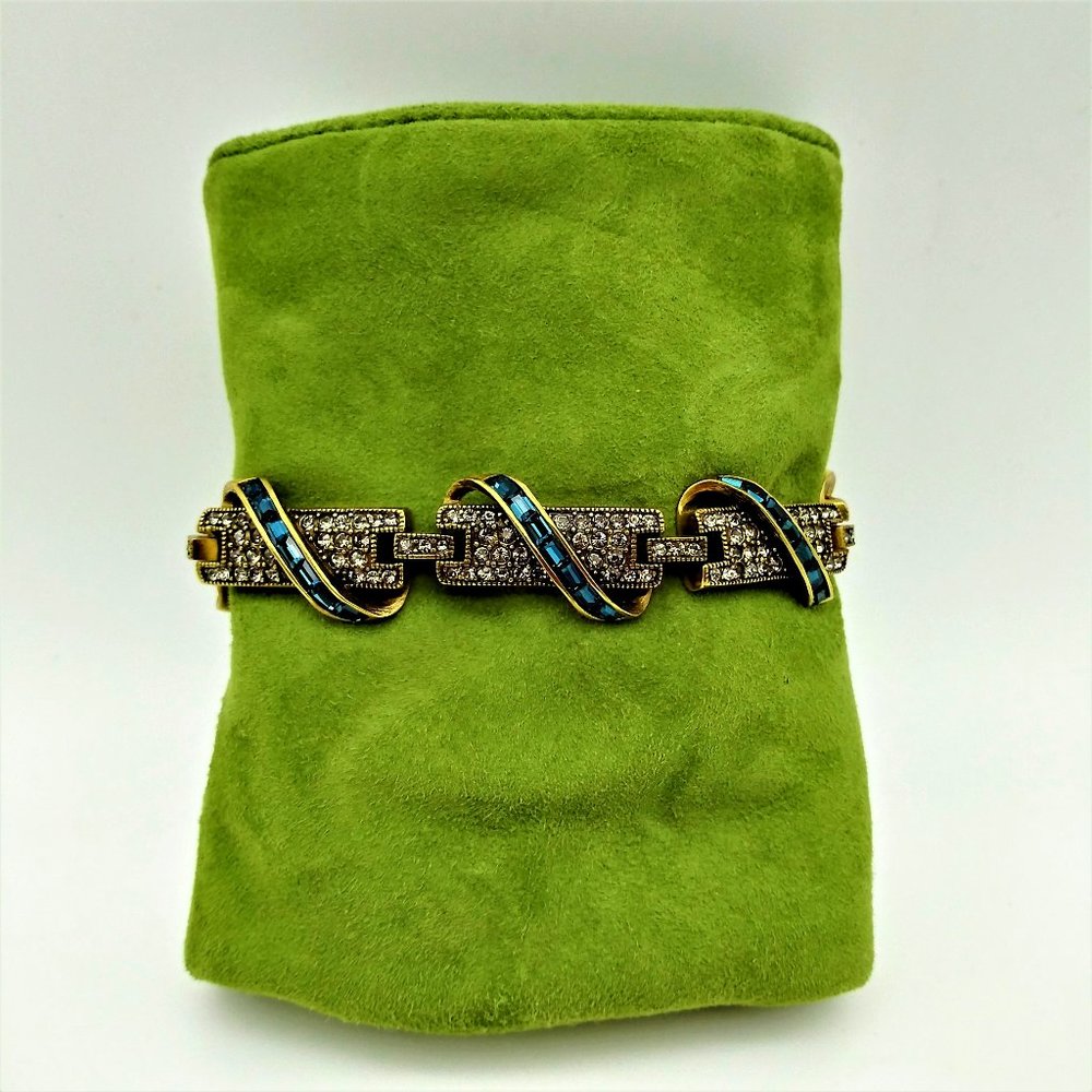 Rare Heidi Daus Sapphire/Crystal Link Bracelet